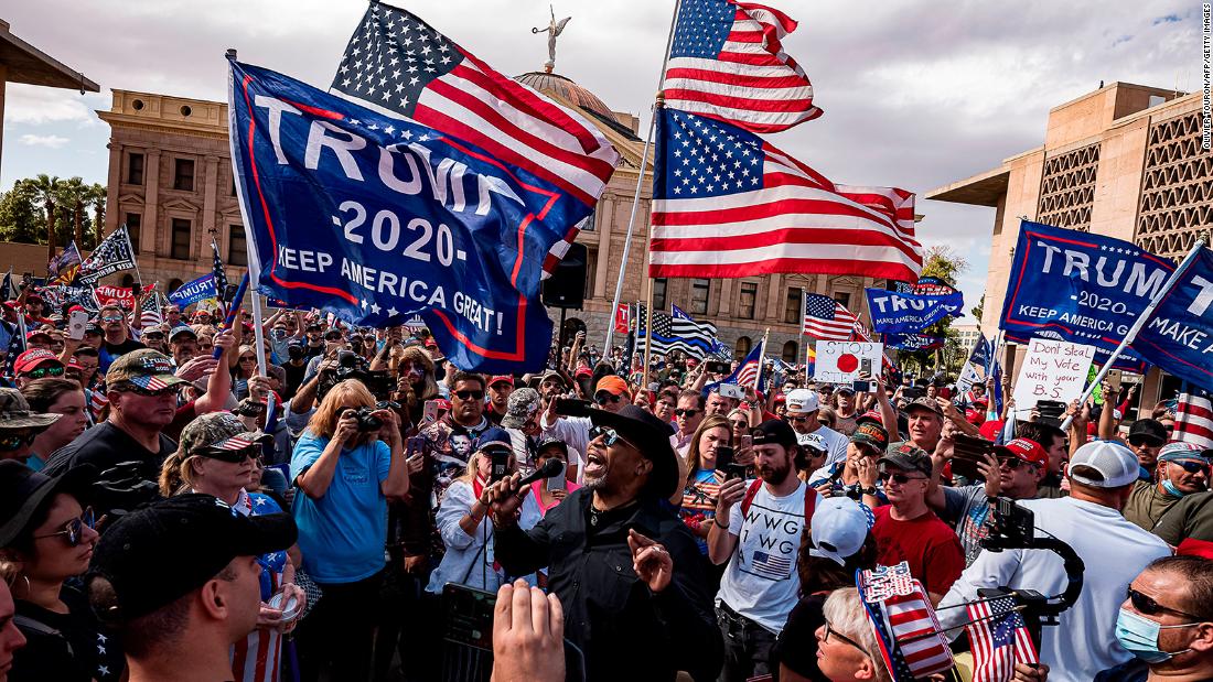 CNN's tweet photo. President Trump's supporters remain defiant after Biden's victory https://t.co/qdfPHU8X1z https://t.co/QNWEFy4aXq