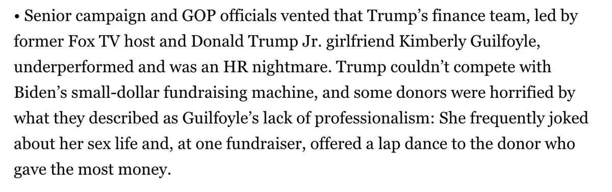cmarinucci's tweet photo. ICYMI: This shocking tidbit on @KimGuilfoyle inside great @POLITICO explainer about Donald Trump’s 2020 undoing  https://t.co/mpatfVAsrZ via @politico https://t.co/NJ37DMRoSC