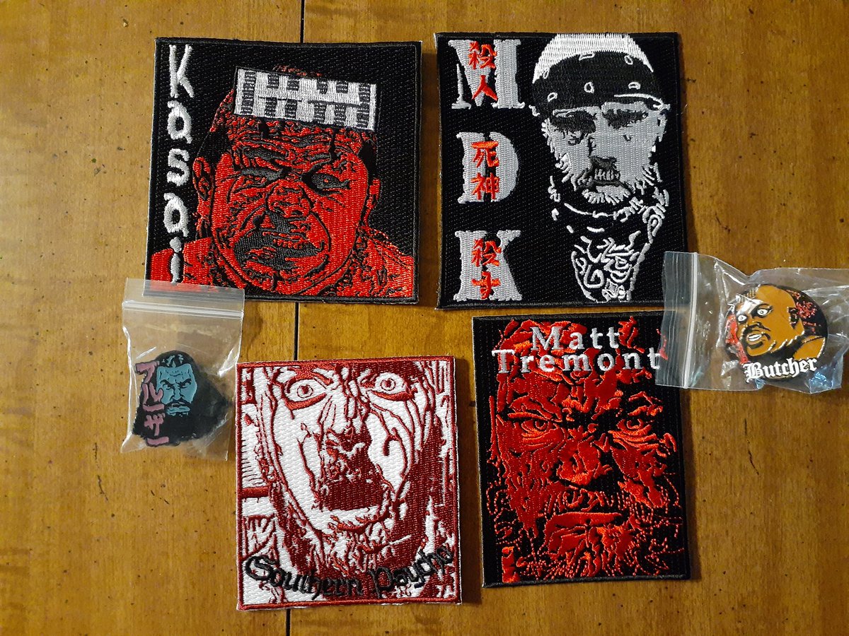 ChadthebadZman's tweet photo. Shoutout to @AshDabbath for these AWESOME Patches/Pins 🔥⚡🔥⚡🔥⚡🔥⚡#mdkallday #crazymonkey #olemancer #huss #Abdullahthebutcher #bulldozer https://t.co/0mxqQ097gr