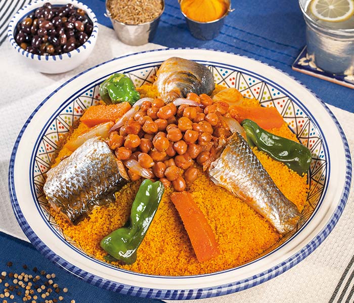 3) It is said that Tunisia and Spain have the best fish in the west Mediterranean. Hence its heavy usage in their cuisines!Almost every Tunisian lamb or chicken dish has a fish/sea food version, including couscous!Tuna is usually sprinkled on Tunisian salads and side dishes.