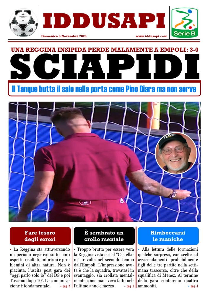 Iddusapi's tweet photo. Serie B 2020/2021: Empoli-Reggina 3-0
SCIAPIDI
Una Reggina insipida perde malamente a Empoli. Il Tanque butta il sale nella porta come Pino Diara ma non serve
https://t.co/KAGjxVEC6w
#Iddusapi #AreaAmaranto #SerieB #Reggina #EmpoliReggina #sciapidi https://t.co/AImVizJS08