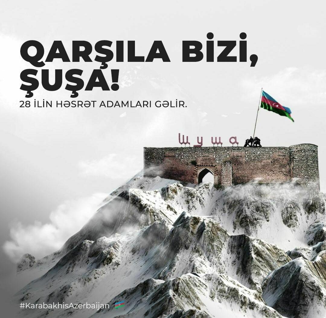 MSukriyy's tweet photo. İlham Əliyev:"Biz bütün dünyaya sübut etdik ki, Qarabağ əbədi Azərbaycan torpağıdır".🇦🇿🧿
Gözün aydın Azərbaycan .                 Hər qarış torpağımızın alınması uğrunda şəhid olan əsgərlərimizin qanı yerdə qalmır çox şükür🙏 https://t.co/rjidsp7txw