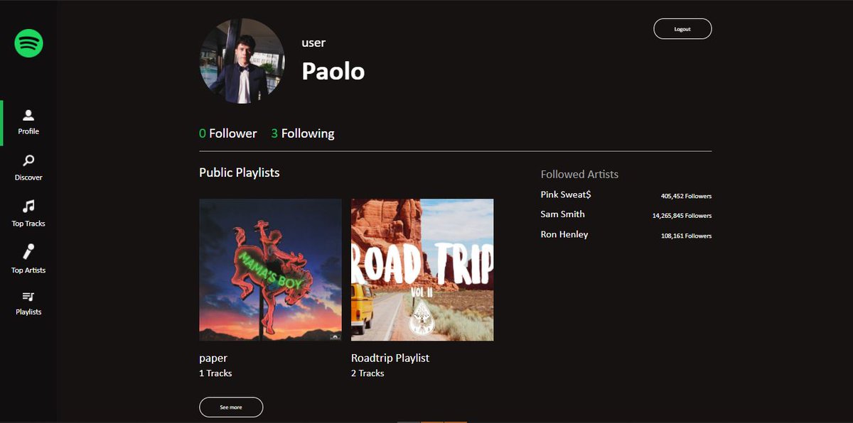 paolomligsay's tweet image. yay okay na yung spotify profile ko huhu 
>> yourspotifyprofile.netlify.app
#Spotify #Spotifyapi #vuejs