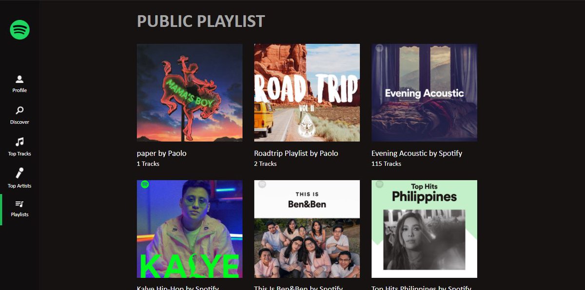 paolomligsay's tweet image. yay okay na yung spotify profile ko huhu 
>> yourspotifyprofile.netlify.app
#Spotify #Spotifyapi #vuejs