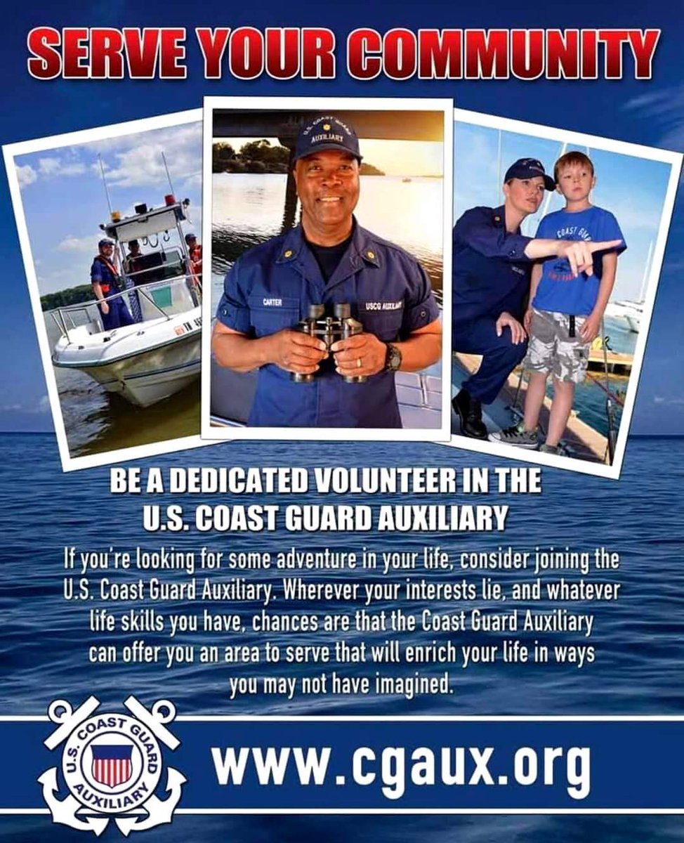 When you join the Coast Guard Auxiliary, you may find yourself educating the public on boating safety, going on patrol, marine safety and environmental protection, and much more. We don’t just train. We train and perform. For more info, visit cgaux.org