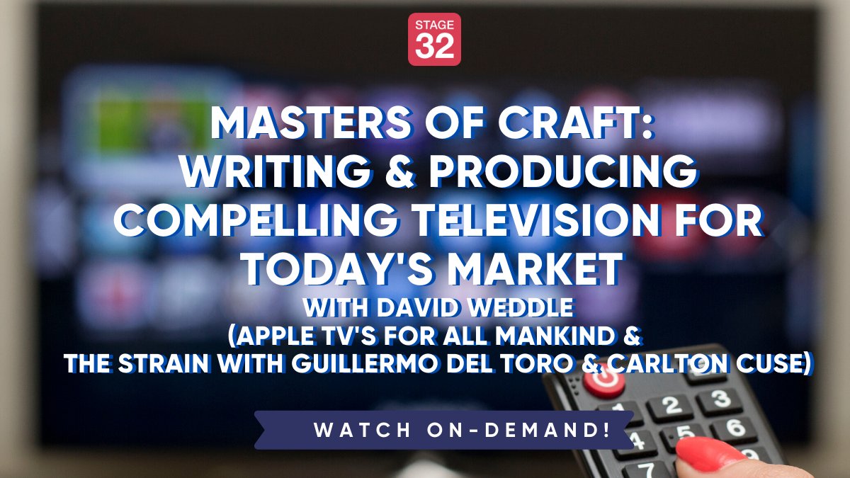 Stage32's tweet photo. Today's Flash Sale: Apple TV+ and Guillermo Del Toro producer talks writing and producing compelling television - Get 20% Off Through Midnight - https://t.co/5goW88Qzti
#tvwriting #tvproducing #showrunner https://t.co/XtgbQgnYGN