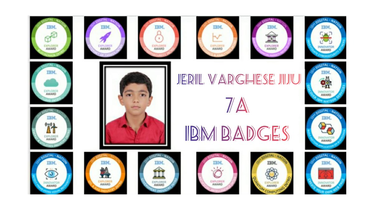 OOB_GEMS's tweet photo. Well-done Jeril Jiju of 7A! Quite an #achievement
@shjspea @GEMSEducation
#BestAmongScholars #AlwaysLearning #Care #GEMSGenius #IBM #digitalChamp https://t.co/plHrZI1cGo