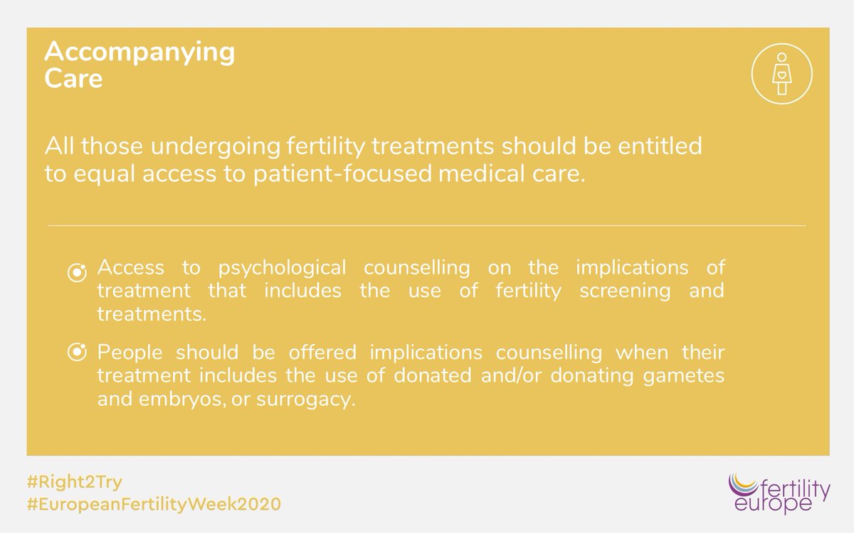 FertilityEurope's tweet photo. As we close the #EuropeanFertilityWeek2020, we focus on the importance of ensuring that all those undergoing fertility treatments should be entitled to equal access to patient-focused medical care. #Right2Try https://t.co/wagAQqQS6T