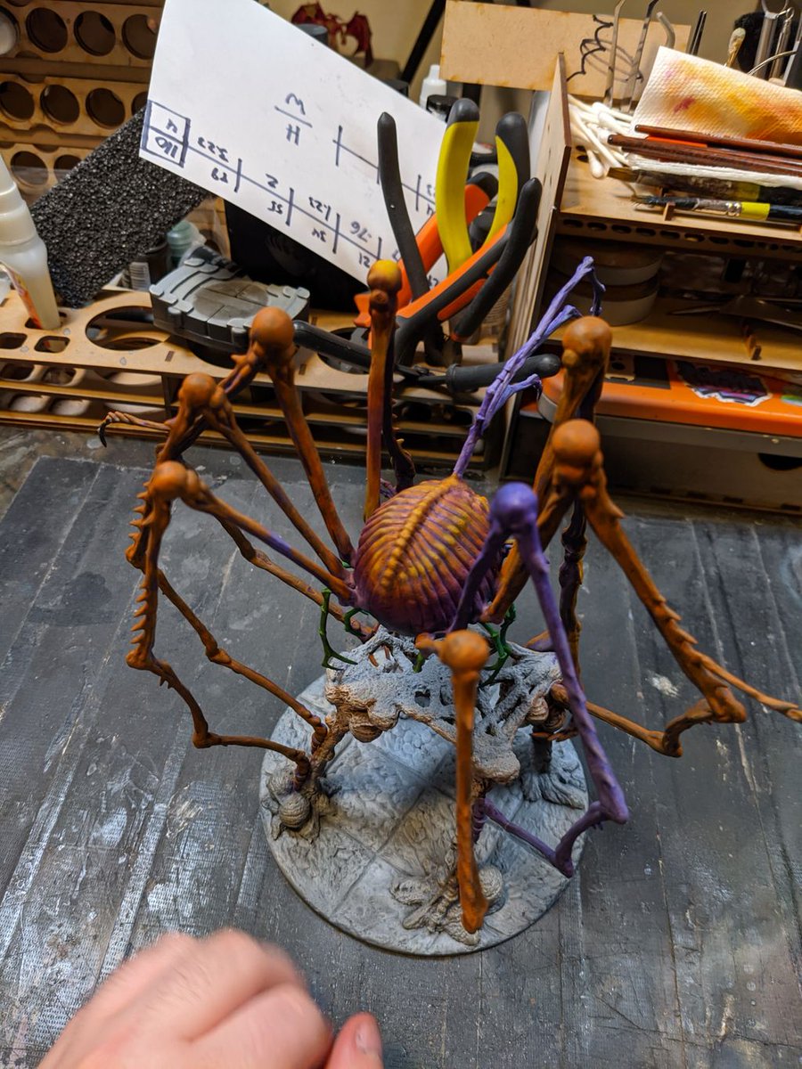 SteepTPainting's tweet photo. Saturday's WIP on Spidicules from Kingdom Death: Monster!! The legs are starting to look good! More work to do, but I am happy!!
#miniature #miniatures #kingdomdeath #kingdomdeathmonster #spidicules #wip #tabletopgames #tabletopstrategy #miniaturepainting #oils #oilpainting https://t.co/vhlHjVzwrt