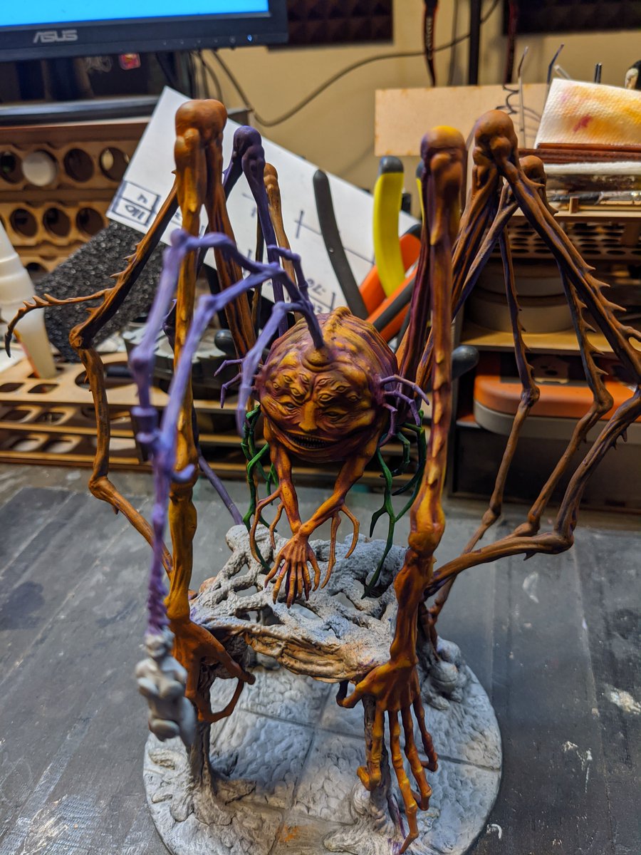 SteepTPainting's tweet photo. Saturday's WIP on Spidicules from Kingdom Death: Monster!! The legs are starting to look good! More work to do, but I am happy!!
#miniature #miniatures #kingdomdeath #kingdomdeathmonster #spidicules #wip #tabletopgames #tabletopstrategy #miniaturepainting #oils #oilpainting https://t.co/vhlHjVzwrt