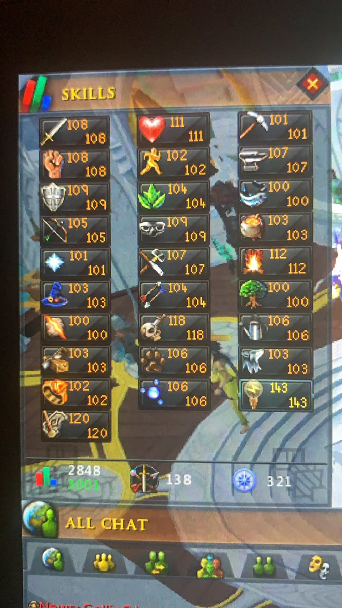 pinkskull45's tweet photo. Haven’t updated this in a while, gained a lot of quest points and some levels since then! Hit 1B total XP too! #statscheck #runescape #rs3 https://t.co/RYLyTZXzN0