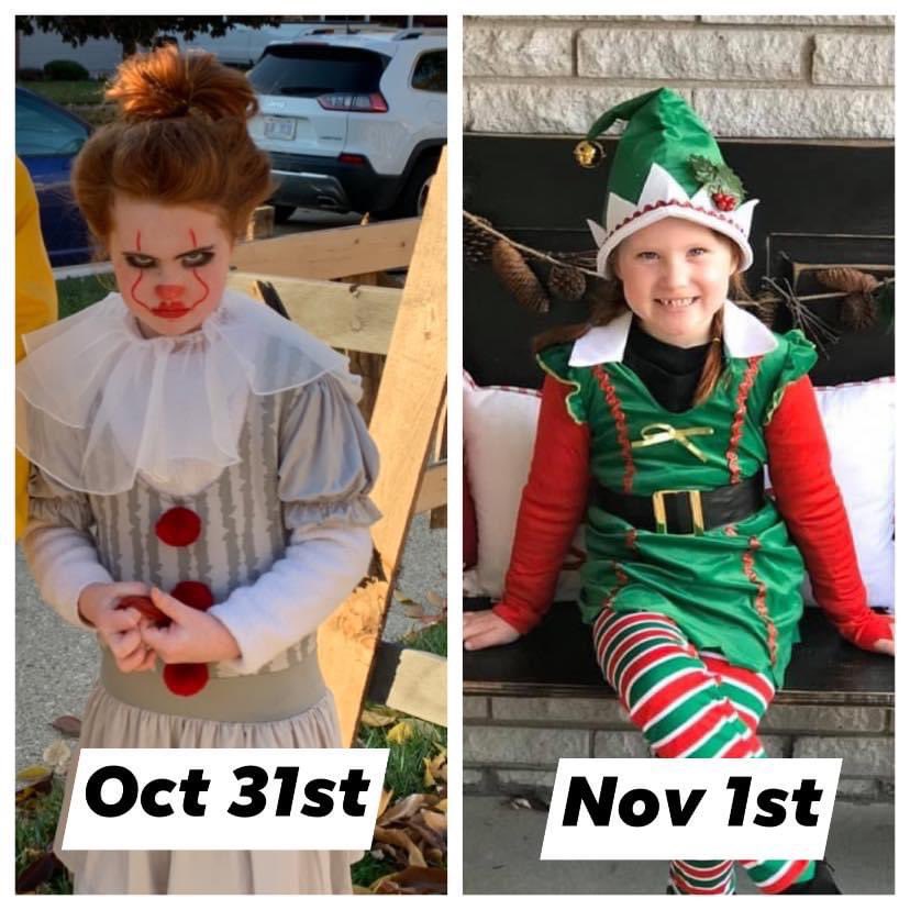 mwhit19's tweet photo. When the seasons change over night. 🤣#EllenDeGeneres #Pennywise #halloweenchristmas https://t.co/PTmeaWK5kd