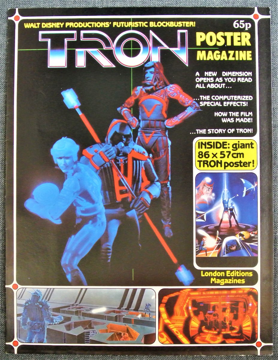 SevitorOfNox's tweet photo. Out from the mag vault, Walt Disney's TRON Poster Mag, published by London Editions Magazines, 1982.
Great, colourful fold-out poster with editorial features on the then new computerised special effects.
'Rezz-Up' for a read!
#Tron #1980s #Disney #postermagazine #filmposters https://t.co/Cci5KQvHr3