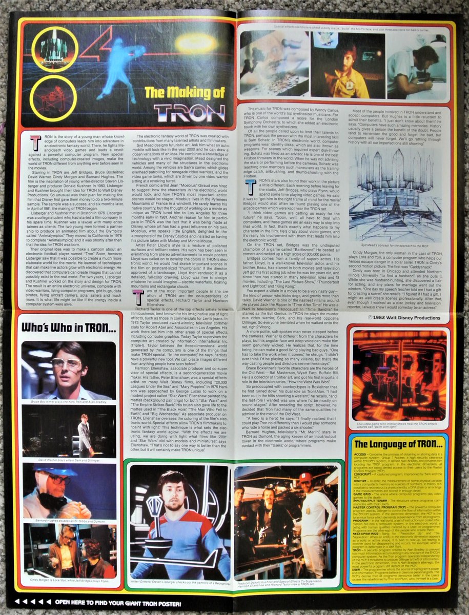 SevitorOfNox's tweet photo. Out from the mag vault, Walt Disney's TRON Poster Mag, published by London Editions Magazines, 1982.
Great, colourful fold-out poster with editorial features on the then new computerised special effects.
'Rezz-Up' for a read!
#Tron #1980s #Disney #postermagazine #filmposters https://t.co/Cci5KQvHr3