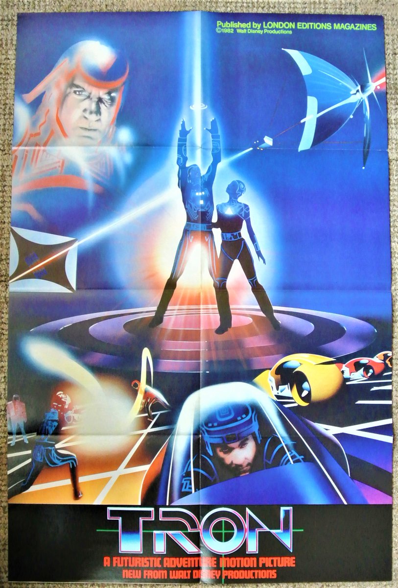 SevitorOfNox's tweet photo. Out from the mag vault, Walt Disney's TRON Poster Mag, published by London Editions Magazines, 1982.
Great, colourful fold-out poster with editorial features on the then new computerised special effects.
'Rezz-Up' for a read!
#Tron #1980s #Disney #postermagazine #filmposters https://t.co/Cci5KQvHr3