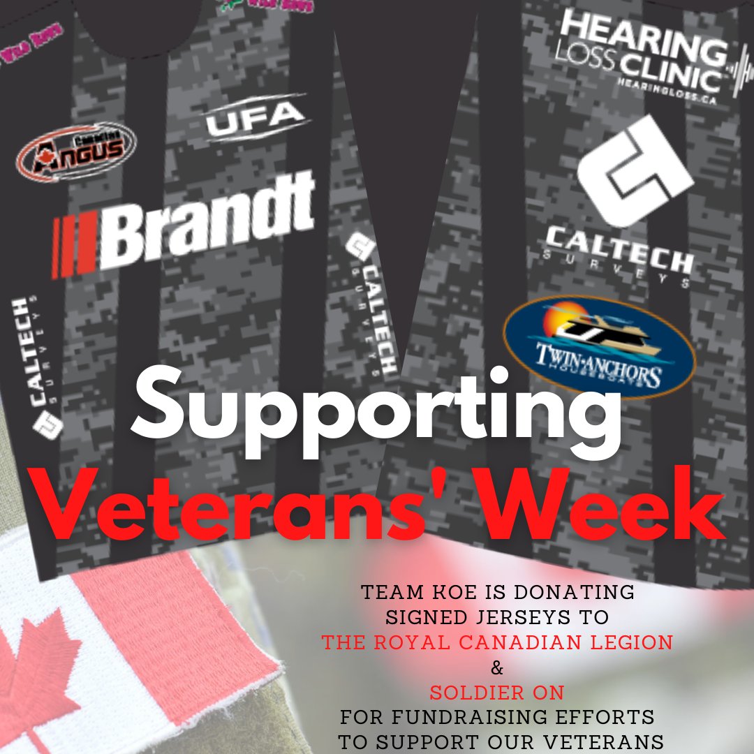 This week we continue to mark Veterans’ Week in Canada with a donation to our local Legion and Soldier On. We’ll also be giving back to our fans at the 4th end break of our semifinal. Join guest host <a href="/chelscarey/">Chelsea Carey</a> &amp; <a href="/xlpurplesweater/">Pool Commissioner</a> at 10am MT on Facebook.com/teamkevinkoe
