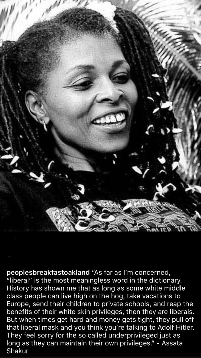 “But when times get hard and money gets tight, they pull off that liberal mask and you think you’re talking to Adolf Hitler. They feel sorry for the so called underprivileged just as long as they can maintain their own privileges.” - Assata Shakur