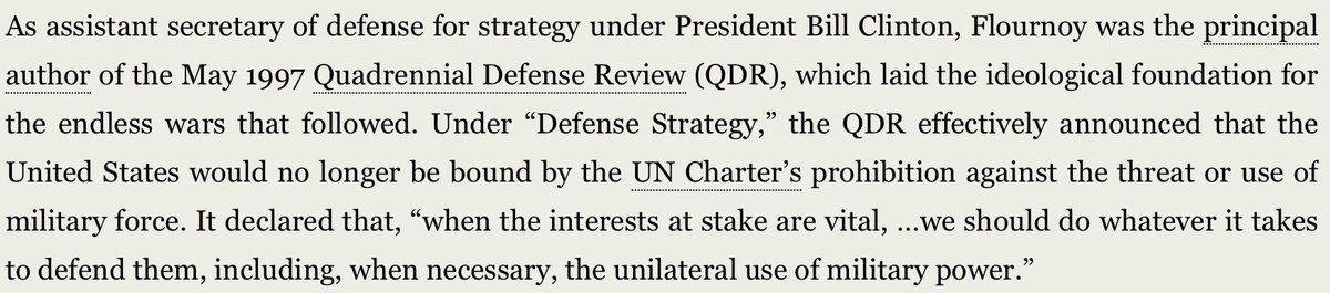 “The advocate of endless war and limitless Pentagon budgets would be exactly the wrong choice for Biden’s defense secretary”  https://consortiumnews.com/2020/09/25/will-michele-flournoy-be-the-angel-of-death-for-the-american-empire/