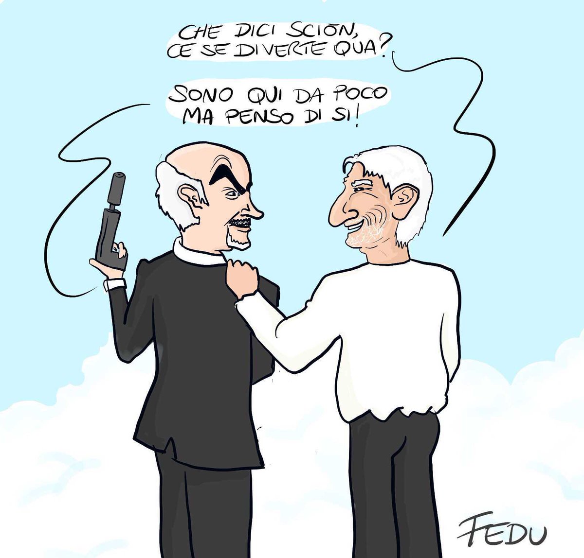 multi_tasca's tweet photo. Dell’immortalità dell’arte.
A voi gli occhi, Sean e Gigi.
Grazie. ❤️

#undisegnoasettimana di @fede_ulivieri ✏️ su @multi_tasca 
.
.
#seanconnery #gigi #gigiproietti #vignetta #vignette #disegno https://t.co/rnjIjxajWb
