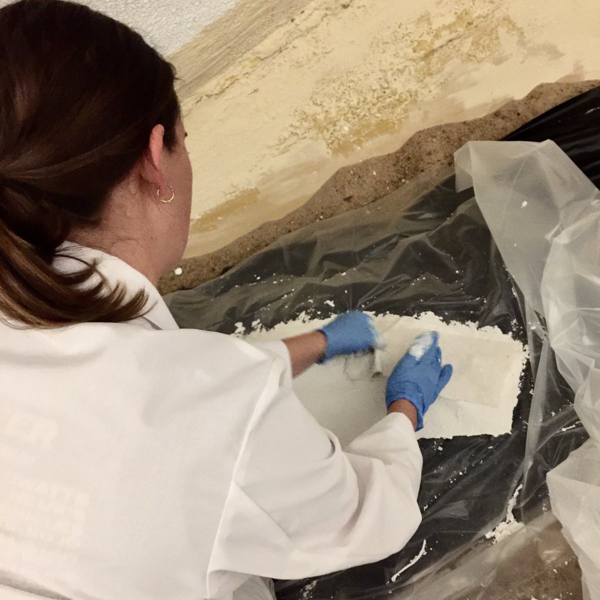 christinabyrd88's tweet photo. Day 8 #museum30. #Safety for people and fossils alike! In fossil prep labs, #preparators wear PPE appropriate for each task. They work tirelessly to conserve and protect fossils for future gens to study. An archival storage jacket will support and protect this jaw from breakage. https://t.co/k0mlQGrR8D