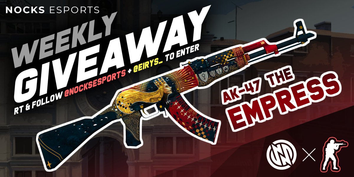 🎁 WEEKLY GIVEAWAY

🔫 AK-47 | The Empress [MW]

Pour participer :
1⃣ 🔁 Retweet
2⃣ ✅ Follow <a href="/nocksesports/">NOCKS Esports</a> &amp; <a href="/eirys_/">Eirys</a>
3⃣ 🅰️ Tag 2 amis

⏰ Tirage dimanche 15/11/20 !

Encore merci à tous d'avoir suivi nos 5 semaines de giveaway 🥰 ! 

#freeskins #CSGO #csgoskin #CSGOGiveaway