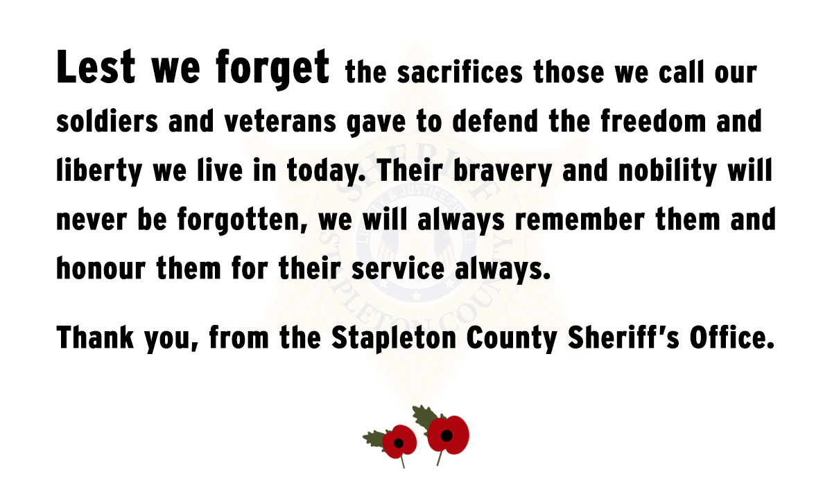 Stapleton County Sheriff's Office (@stapleton_cso) on Twitter photo 