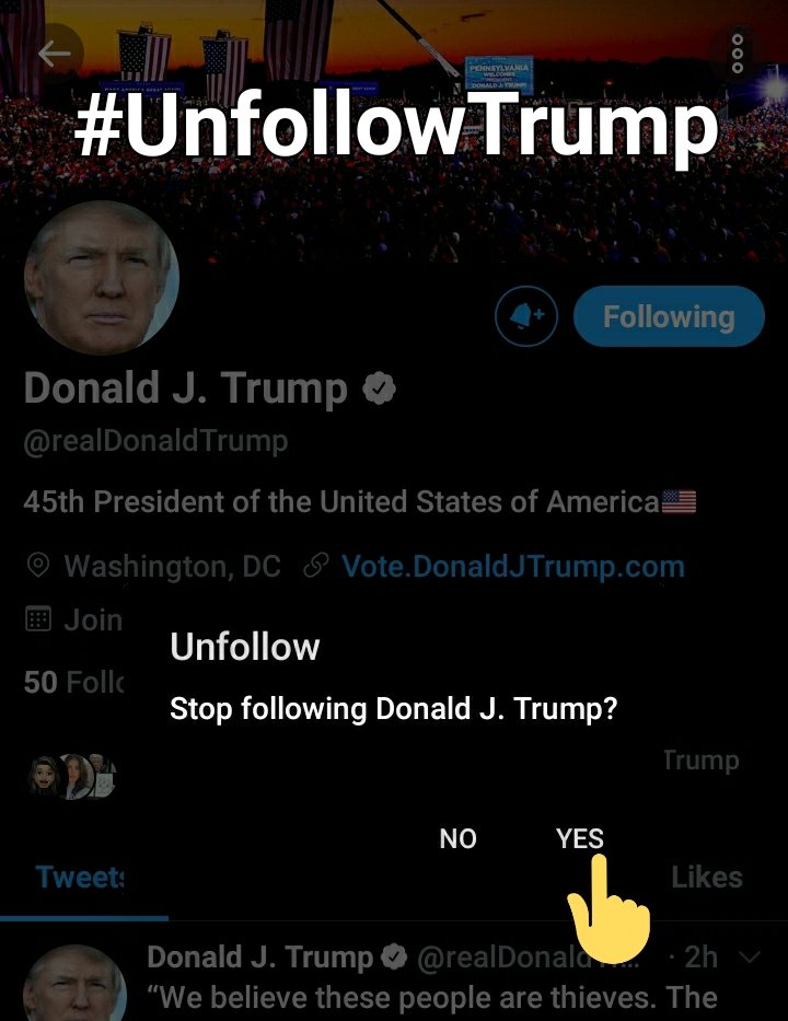 _nctrnl's tweet photo. #UnfollowTrump Unfollow Donald Trump, it will hurt him more than the election
.
#BidenHarris2020 #JoeBiden #HowToDealWithLosing #JoeBidenKamalaHarris2020 #TrumpAsylumPlans #COVID19 https://t.co/WCKtAldoxQ
