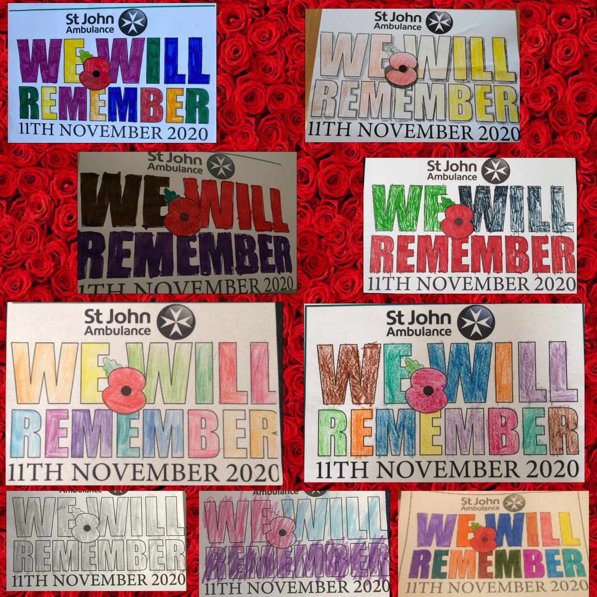 Wat_BusheySJA's tweet photo. On a day where we would have normally been out on parade to remember all our fallen heroes, we have had to alter it this year. Our wonderful Badgers have been creative this week colouring in these beautiful St John Remembrance posters. We even had one hand drawn piece of artwork. https://t.co/eeKXM9GMWC