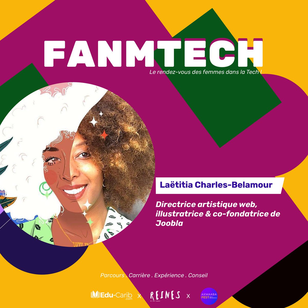 ⚡ Prêts pour FANMTECH 3?  

😱Pour cette 3ème édition, nous serrons avec Laetitia Charles-Belamour, directrice artistique web, co-fondatrice de Joobla et Tory Arenate, UX/Product Designer.

➡️Inscrivez vous vite ici ow.ly/HfrZ50CaHIk

<a href="/HelloRTM/">RTM</a> <a href="/akwaaba_fest/">Akwaaba Fest</a>