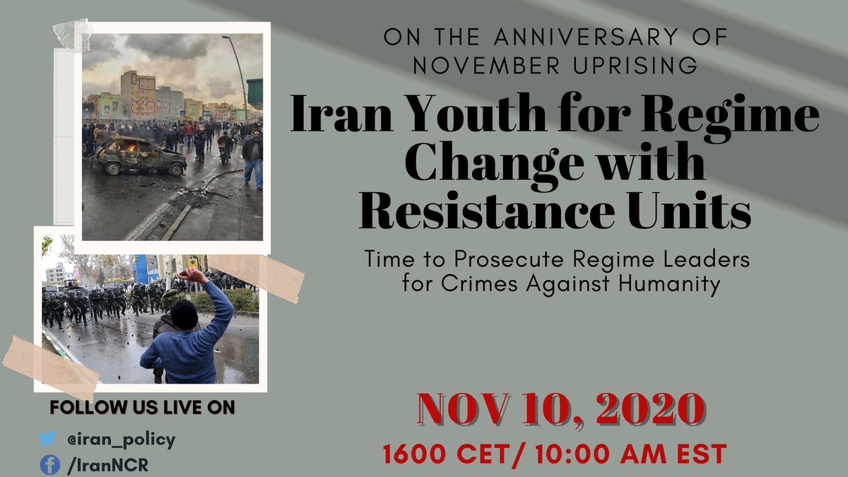 HaddadEffat's tweet photo. On the anniversary of November 2019 uprising, we commemorate the martyrs whose sacrifice have inspired & reinvigorated the Iranian nation.
Join us in November 10.2020 online conference
#WeStand4FreeIran
@mikeropc1 @SethWillson @BobLagueux @Jeff77400952 @susanlovechrist @wwffcc2 https://t.co/9xGChY7zMx