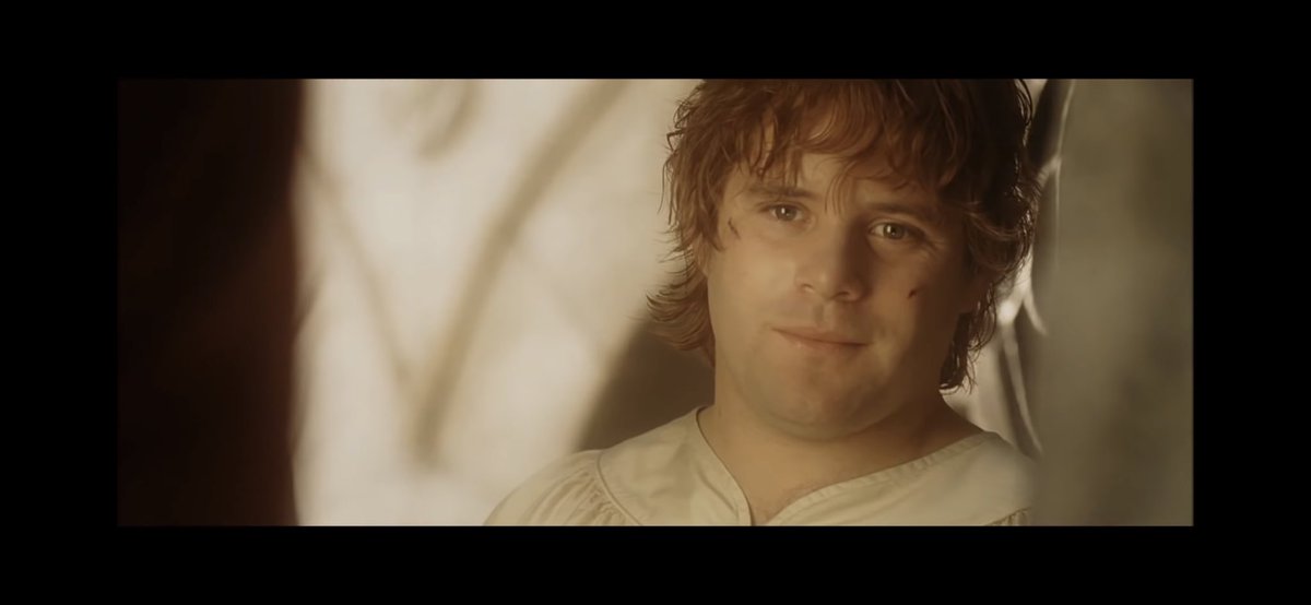 2. Samwise walking in last with only a nod and a range of emotions, no words necessary. We get it.  @SeanAstin deserves an Oscar.