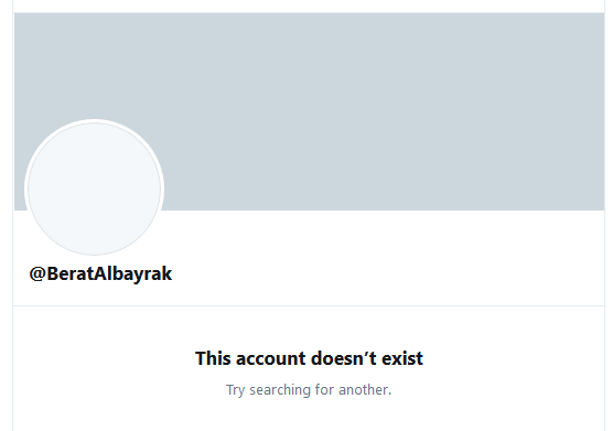 Albayrak's Twitter has been deleted. 