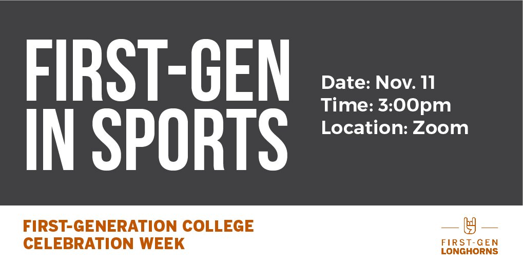 UTRecSports's tweet photo. Ever wondered what it's like to navigate participation in sports as a #firstgenlonghorn? Two members of #TeamRecSports, Micahia James and Salma Gonzalez, share their journey as intramural sports athletes on the Forty Acres🤘
RSVP here: https://t.co/GybOCAmFf9 https://t.co/x04FXpYesn