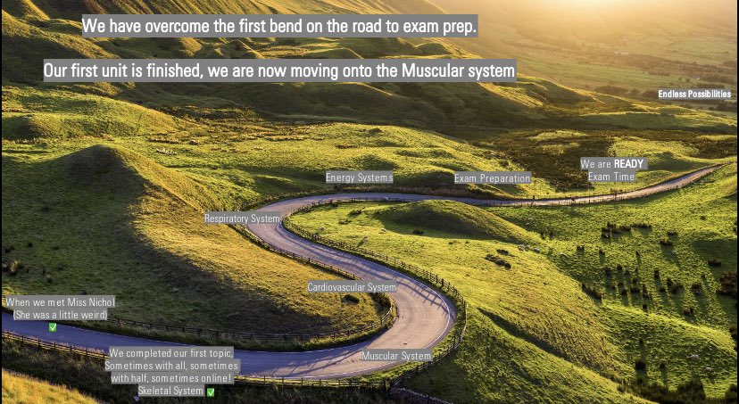 MissNichol1's tweet photo. We started blank.

Myself and my U1 Y12 are working our way along our journey. Filling in as we go, we have far to go yet. However, at the end we will be able to see all the road bumps we overcame and all of our success through this time. 

We will finish proud. https://t.co/di0y6HhEth