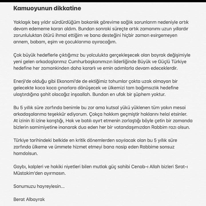 Berat albayrak son durum, şaka gibiydi gidişin