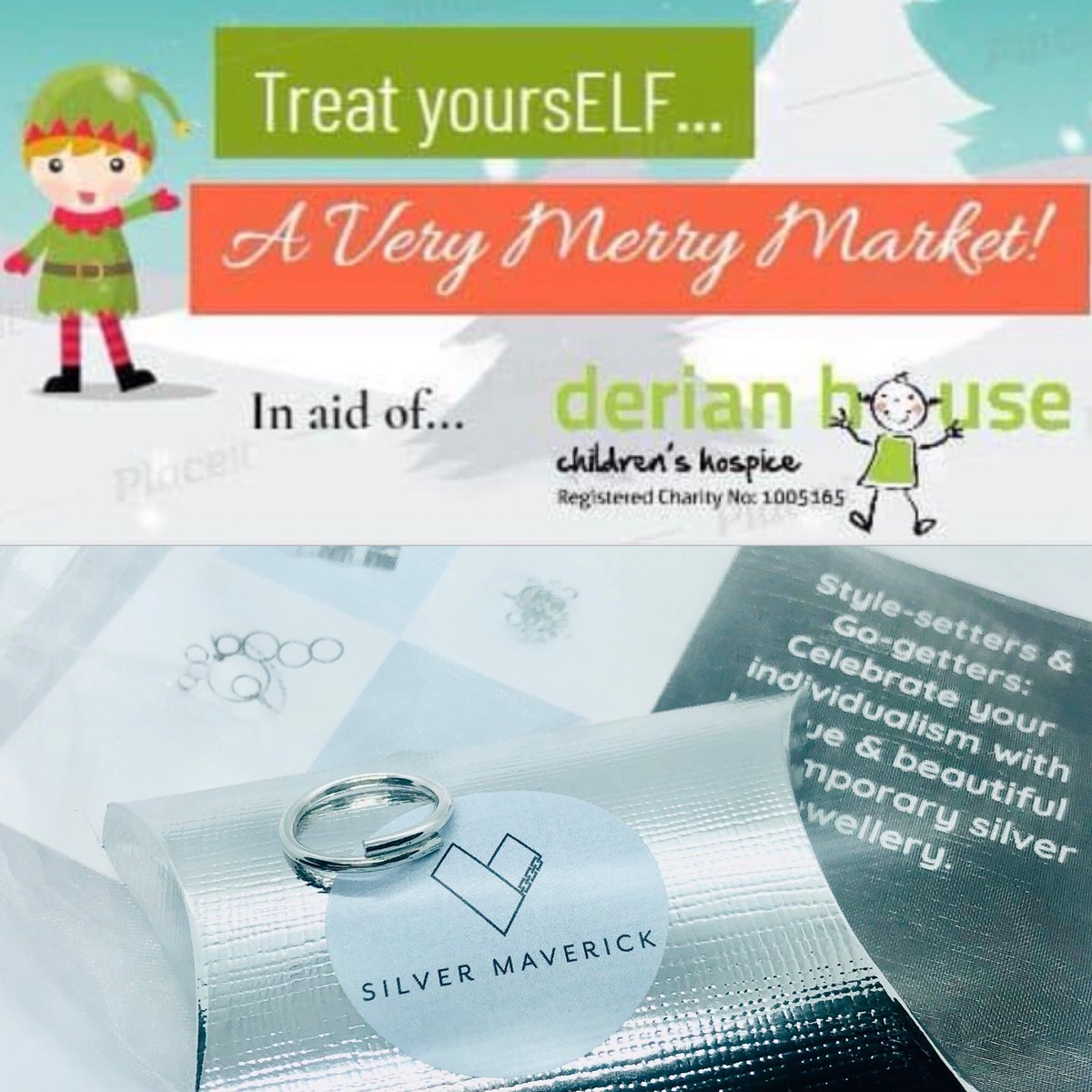 WIN💥Silver Maverick ring + lots of other treats! Join A Very Merry Market in aid of <a href="/DerianHouse/">Derian House Children's Hospice</a> #Childrenshospice,buy a raffle ticket TODAY &amp; help raise funds so they can keep providing specialist care to children &amp; their families 💕justgiving.com/fundraising/av… #onlinemarket