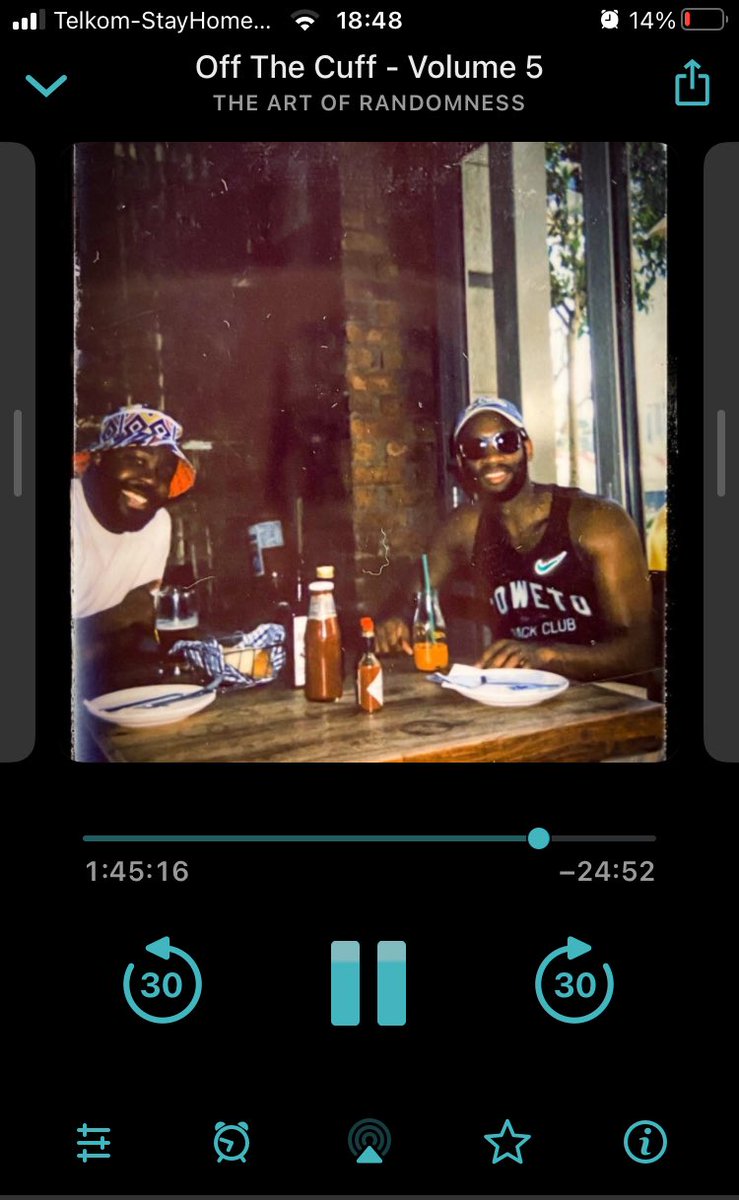 PatrickTurboC's tweet photo. Just finished listening to an insightful and entertaining #ArtOfRandomness episode #OffTheCuff. Hooked. Subscribed! https://t.co/PqaJXLLU2w