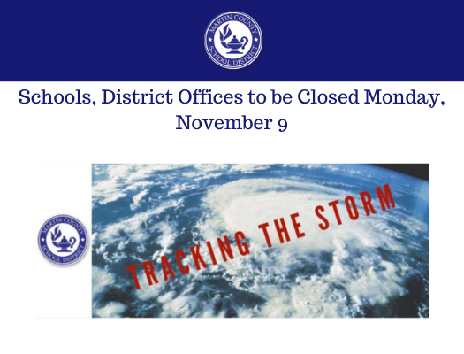 🚨DISTRICT-OPERATED SCHOOLS, OFFICES TO BE CLOSED TOMORROW, NOVEMBER 9🚨

Out of an abundance of caution related to Tropical Storm #Eta, all <a href="/MCSDFlorida/">Martin County School District</a>-operated schools and offices will be closed Monday, November 9, 2020.  

Read more: bit.ly/3n16TjB. #ALLINMartin👊