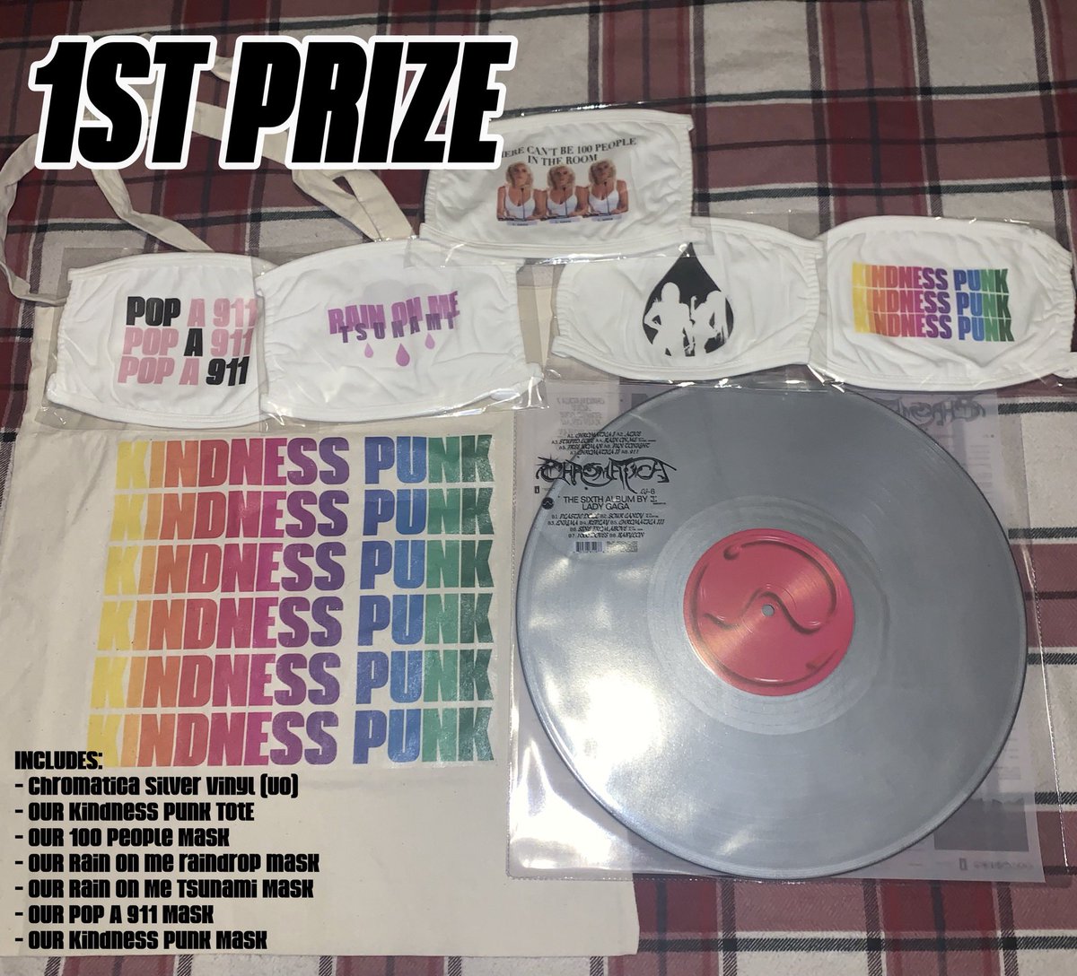 EnigmaCollectiv's tweet photo. 1st Prize: Chromatica Silver Vinyl, Kindness Punk Tote Bag + 5 Masks 
2nd Prize: 5 Masks

*WORLDWIDE GIVEAWAY. 

EXTRA ENTRIES for following our Twitter and Instagram (Please dm us with your username). Any Purchases from our Etsy or Depop gain you 10 extra entries! https://t.co/rMjUygClxT