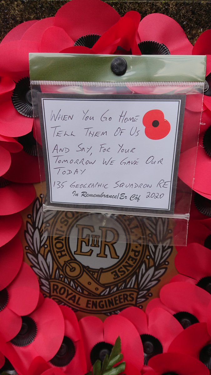 135GeoSqnRE's tweet photo. A very high turnout of soldiers from 135 Geo Sqn attended a virtual Act of Remembrance to all those who have died in two World Wars and other conflicts. A wreath was also laid at St Mary's Church in Ewell. A very different format from last year, but nothing will stop Remembrance. https://t.co/4DVW17hnj8