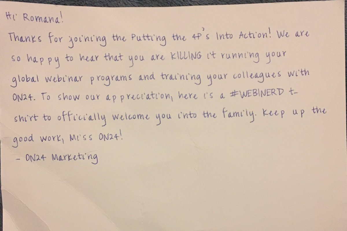 RomanaSustar's tweet photo. Little messages like this one make me happy. #webinars #job @on24 #webinerd https://t.co/i8t5wXIIyw