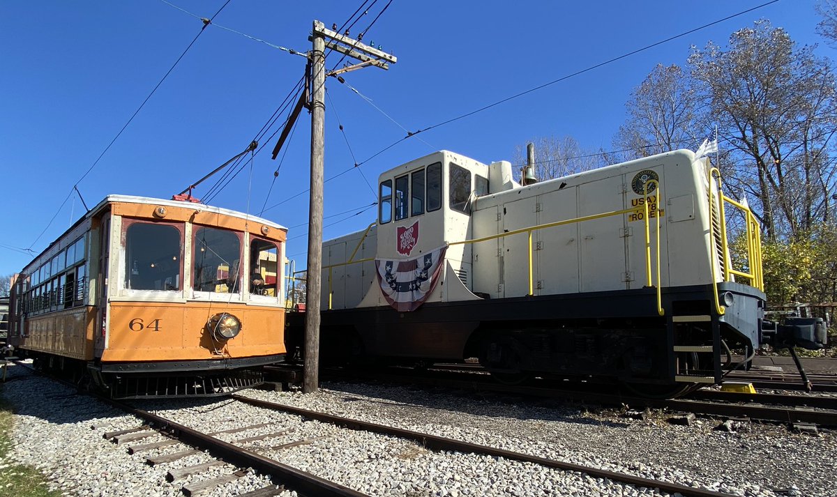 OhioRailway's tweet photo. Train rides today! Open from 12 to 4 PM, it’s a beautiful day here in Worthington so join us for a fun day on the rails!

#ohiofindithere #ohiorailwaymuseum #onlyinworthington #interurban #ge65toner #railroad #ops64 #usax7178 #rogerthediesel #trainride https://t.co/eXDhWyDOwB