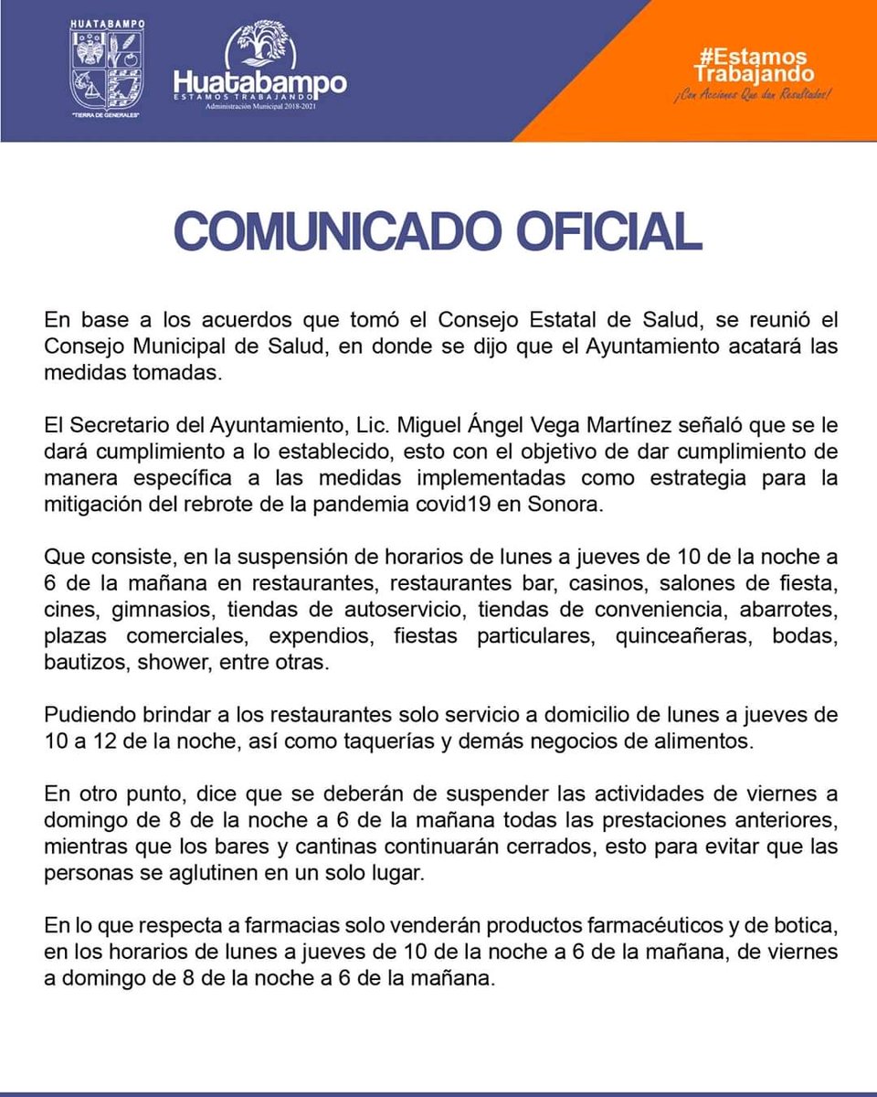 Comunicado Oficial #EstamosTrabajando ¡Con Acciones Que Dan Resultados!