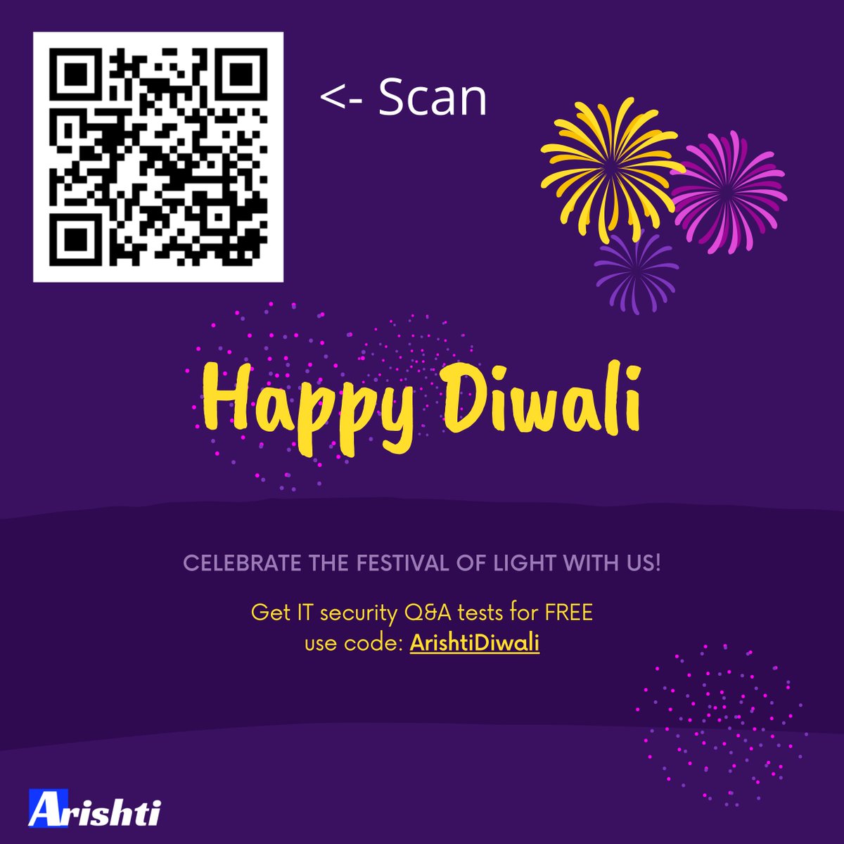 Arishtilive's tweet photo. we have some offers for you :)
#HappyDiwali
if code not working send your issues to hello@arishti.live !
Link : https://t.co/81TjuMwcnQ
Code: ArishtiDiwali
#keeplearing #infosec https://t.co/aNF9Yvo7is