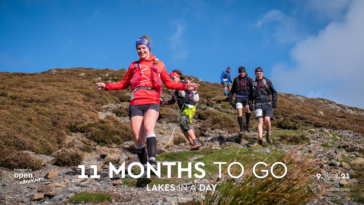 ⛱ LAKES in a DAY 2021
‼️ Eleven MONTHs to GO ‼️
✅ 9th October 2021
📢 50 Mile Ultra Run
🕶 lakesinaday.co.uk

⚠️ Sadly if you are looking to enter the event is full
🤓 There are still spaces on the Lakes Traverse northerntraverse.com