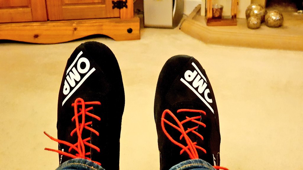 AbbottNick's tweet photo. Breaking in the new @ompracing race boots hoping to be using them soon #Racing https://t.co/4cWSUsCDlT