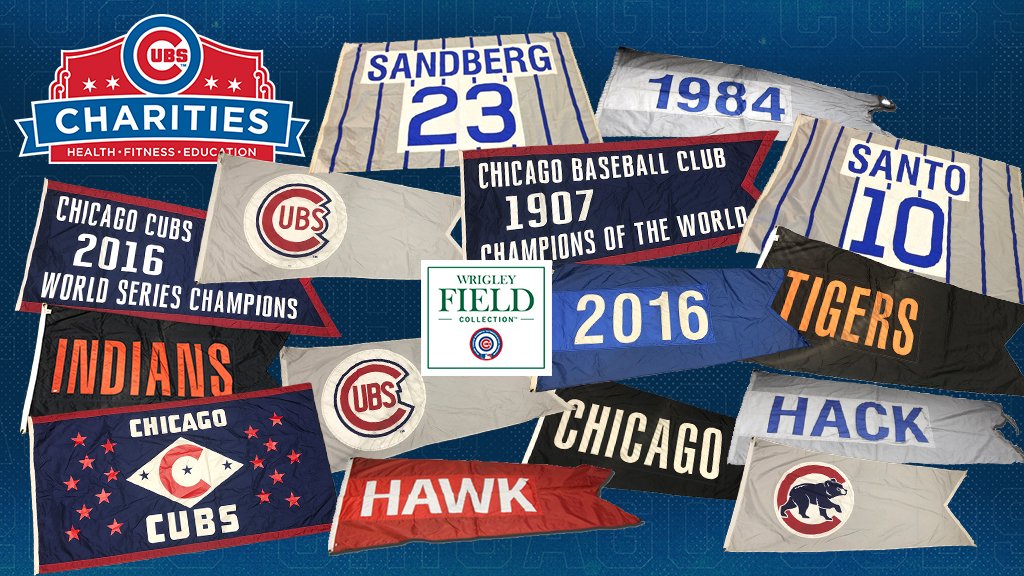 CubsAuthentics's tweet photo. This auction ends tonight at 8 PM CST! Head over to https://t.co/vkOJWpQBRe to place your final bids. This is the only set of flags we'll have available until next season.
#FlagsofWrigleyFieldAuction #WrigleyFieldCollection #CubsCharities https://t.co/4UwDGGvYvL