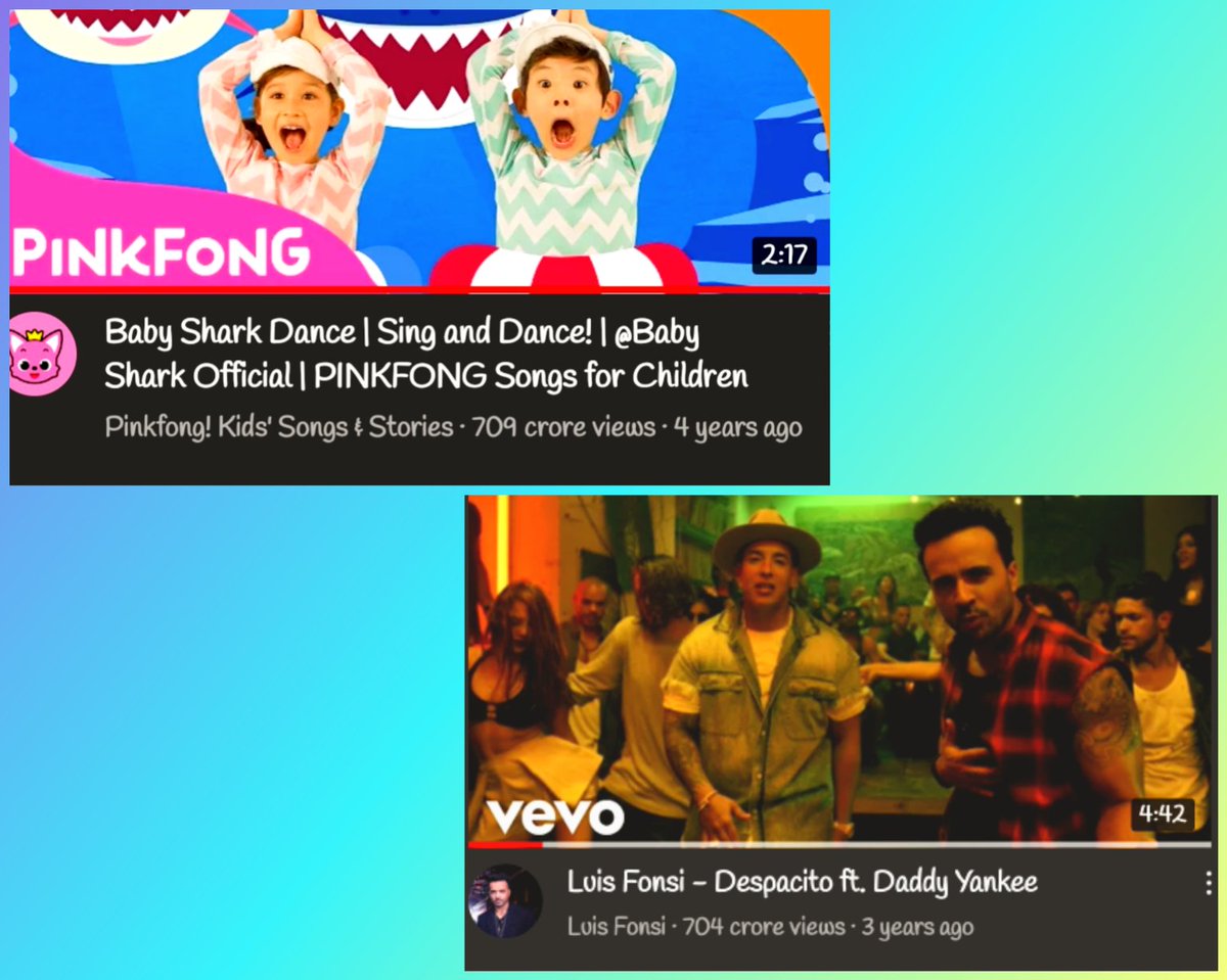Souravhati1999's tweet photo. Baby Shark Is Now Most Viewed You Tube Video.

 #babyshark #despacito #MostViewedYouTubeVideo #YouTube #YouTuber https://t.co/vdQqSFjcXS