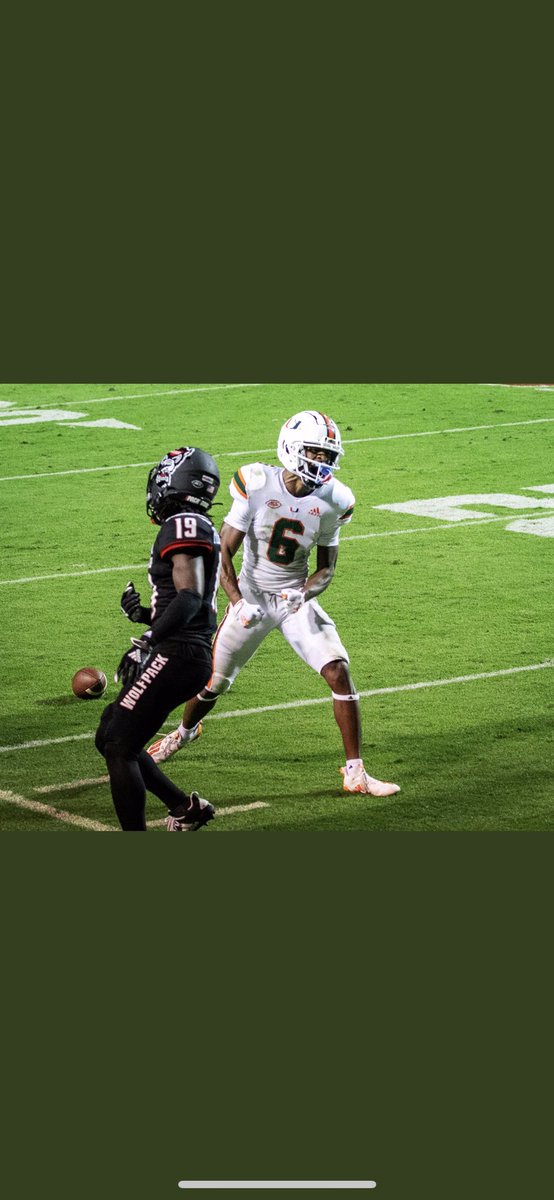 365canesinfo's tweet photo. # 19 just had a hard day covering pope ! found his way into two camera angles getting did in on two different plays #Itsokaybro https://t.co/H6sQ2zjlDS