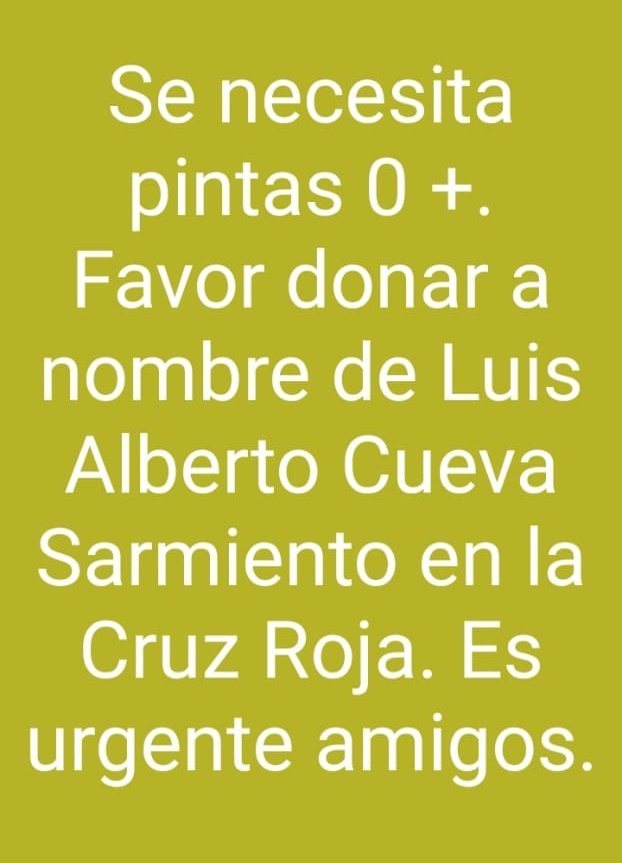 Sanchezmendieta's tweet photo. Amigos por favor ayudemos a difundir, es de urgencia. Nuestro compañero Beto necesita nuestra ayuda. Acudamos a la Cruz Roja https://t.co/ArxzILXaWN